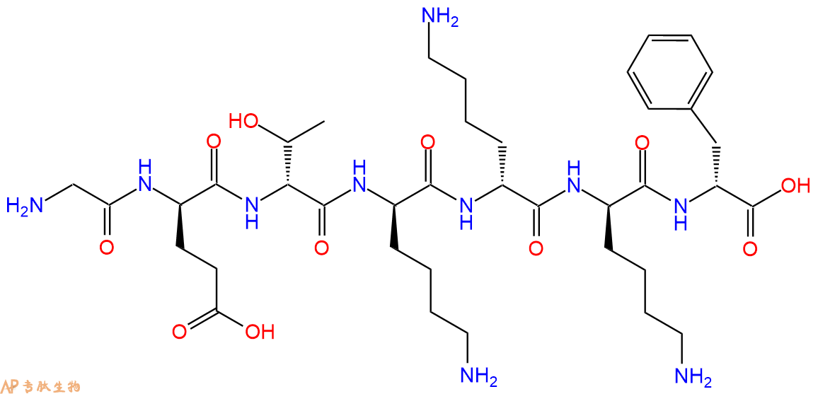 专肽生物产品H2N-Gly-DGlu-DThr-DLys-DLys-DLys-DPhe-COOH