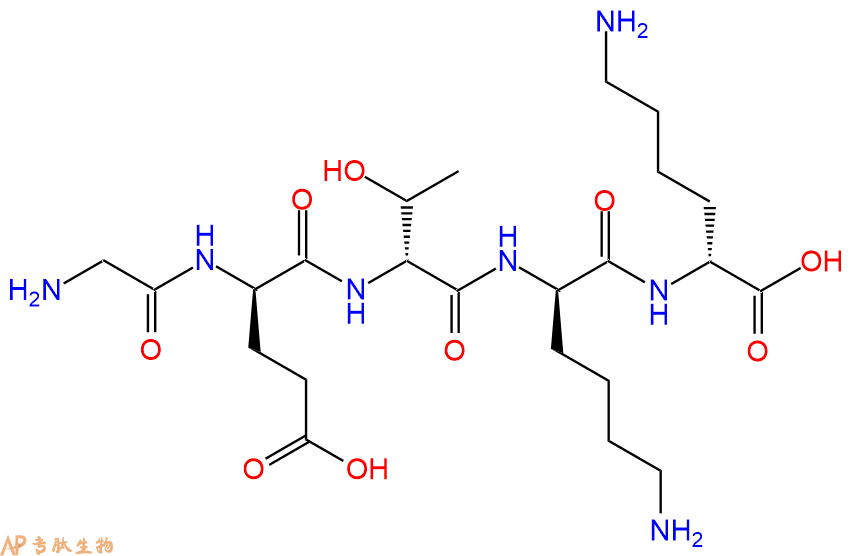 专肽生物产品H2N-Gly-DGlu-DThr-DLys-DLys-COOH
