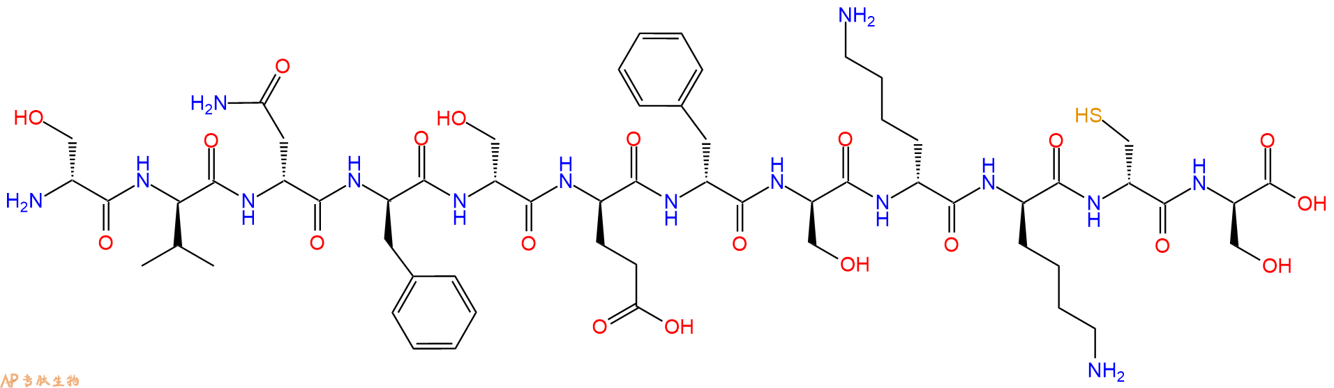 专肽生物产品H2N-DSer-DVal-DAsn-DPhe-DSer-DGlu-DPhe-DSer-DLys-D
