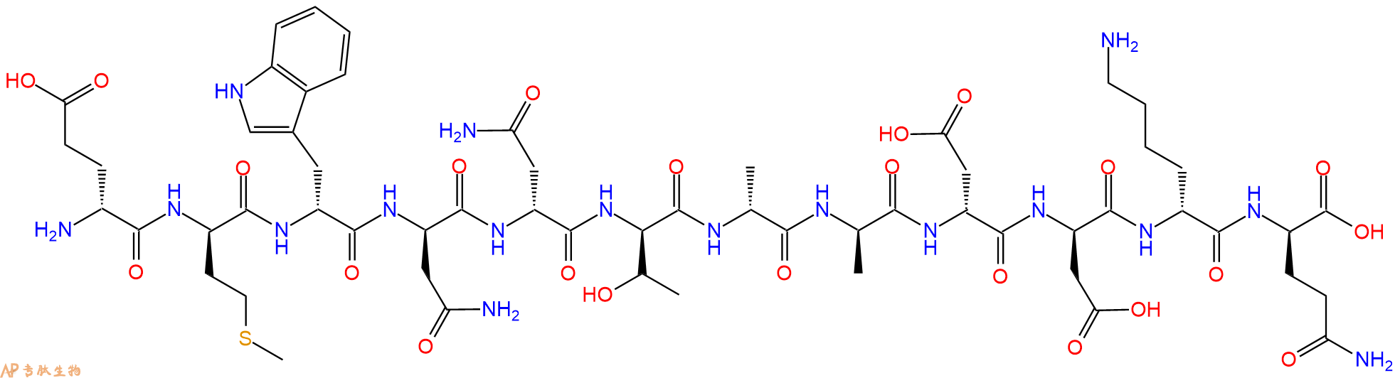 专肽生物产品H2N-DGlu-DMet-DTrp-DAsn-DAsn-DThr-DAla-DAla-DAsp-D