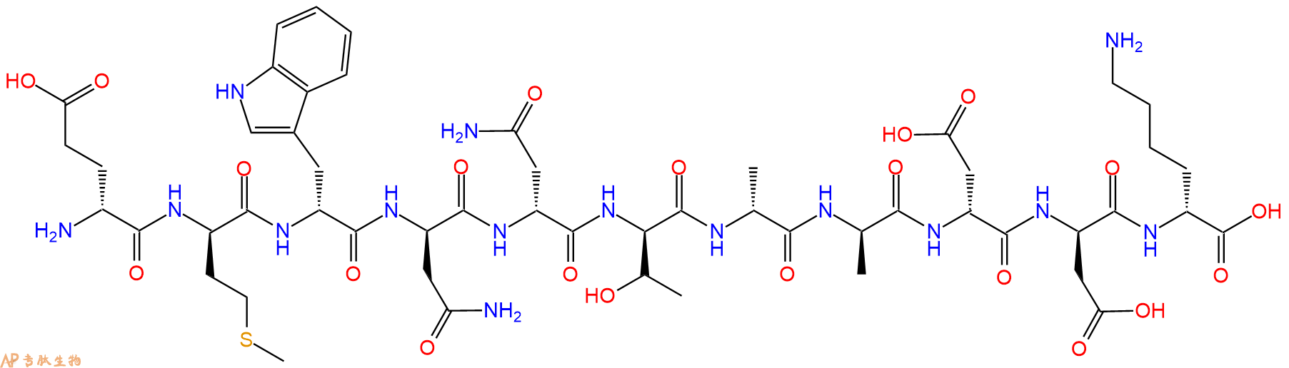 专肽生物产品H2N-DGlu-DMet-DTrp-DAsn-DAsn-DThr-DAla-DAla-DAsp-D