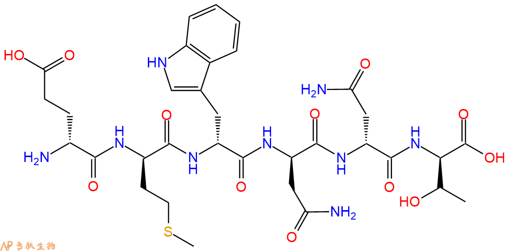 专肽生物产品H2N-DGlu-DMet-DTrp-DAsn-DAsn-DThr-COOH