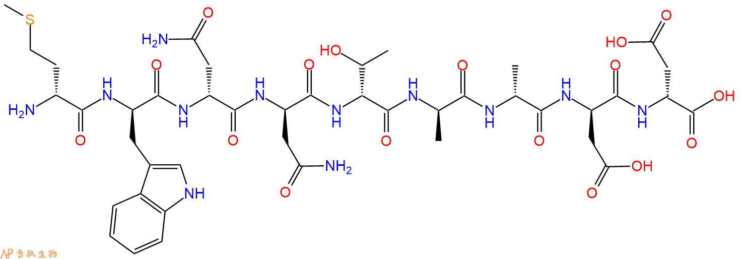 专肽生物产品H2N-DMet-DTrp-DAsn-DAsn-DThr-DAla-DAla-DAsp-DAsp-C