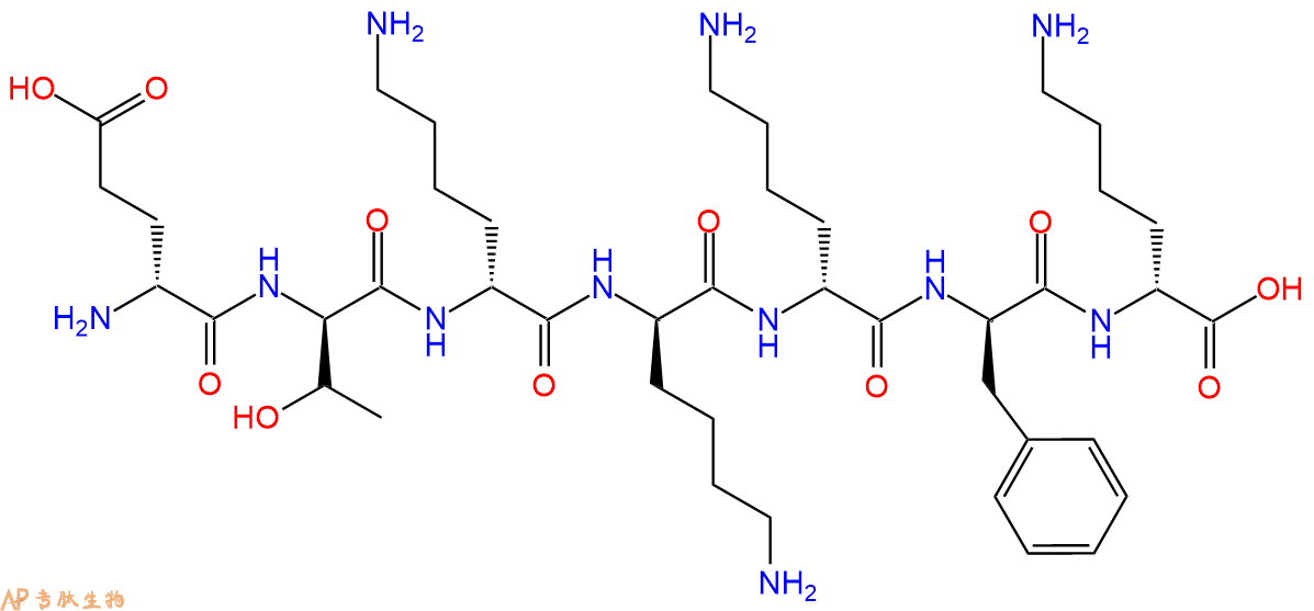 专肽生物产品H2N-DGlu-DThr-DLys-DLys-DLys-DPhe-DLys-COOH