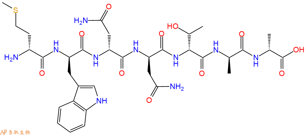 专肽生物产品H2N-DMet-DTrp-DAsn-DAsn-DThr-DAla-DAla-COOH