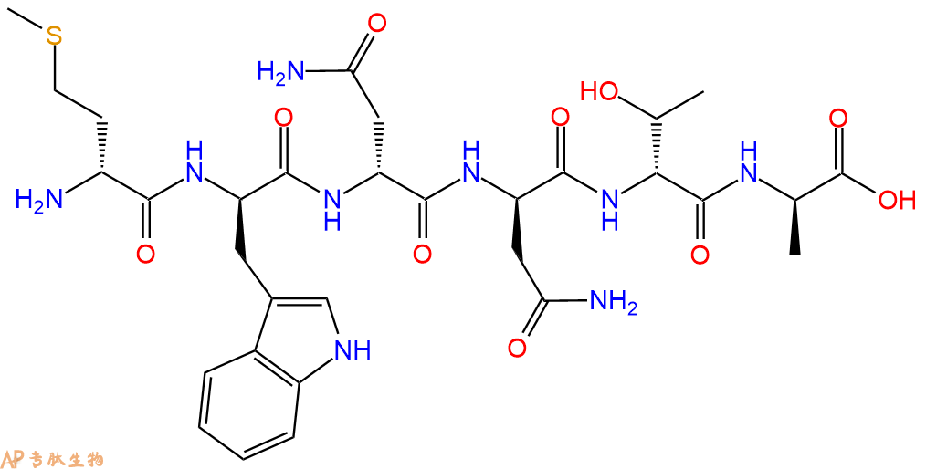 专肽生物产品H2N-DMet-DTrp-DAsn-DAsn-DThr-DAla-COOH