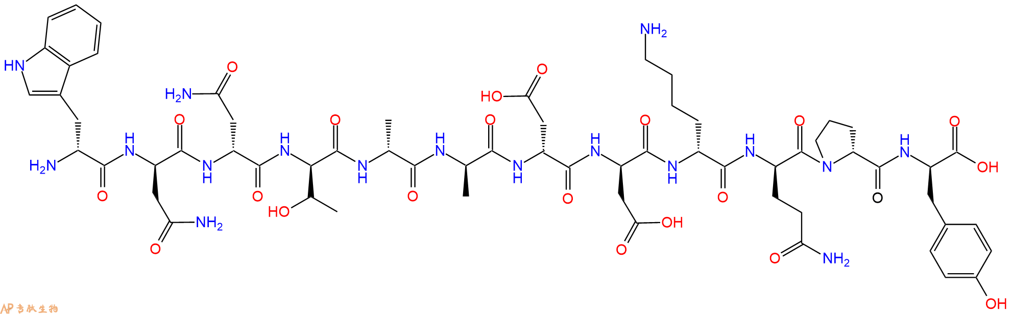 专肽生物产品H2N-DTrp-DAsn-DAsn-DThr-DAla-DAla-DAsp-DAsp-DLys-D