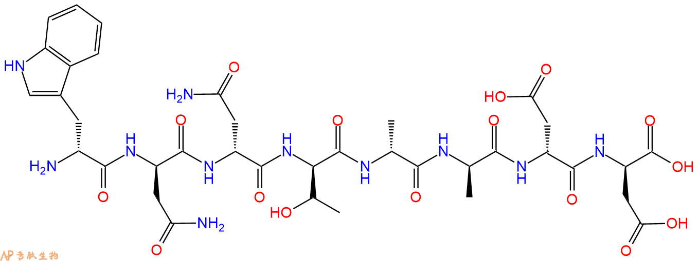 专肽生物产品H2N-DTrp-DAsn-DAsn-DThr-DAla-DAla-DAsp-DAsp-COOH