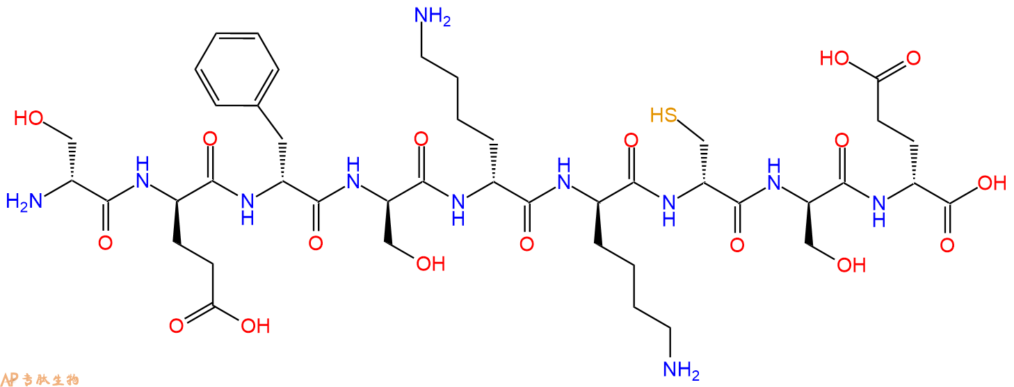 专肽生物产品H2N-DSer-DGlu-DPhe-DSer-DLys-DLys-DCys-DSer-DGlu-C