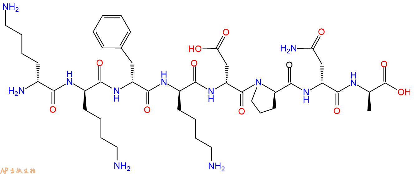 专肽生物产品H2N-DLys-DLys-DPhe-DLys-DAsp-DPro-DAsn-DAla-COOH