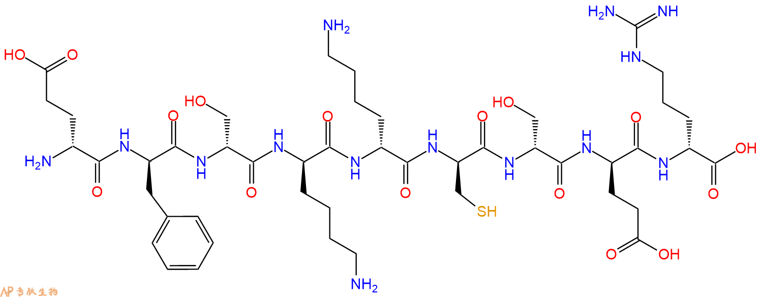 专肽生物产品H2N-DGlu-DPhe-DSer-DLys-DLys-DCys-DSer-DGlu-DArg-C