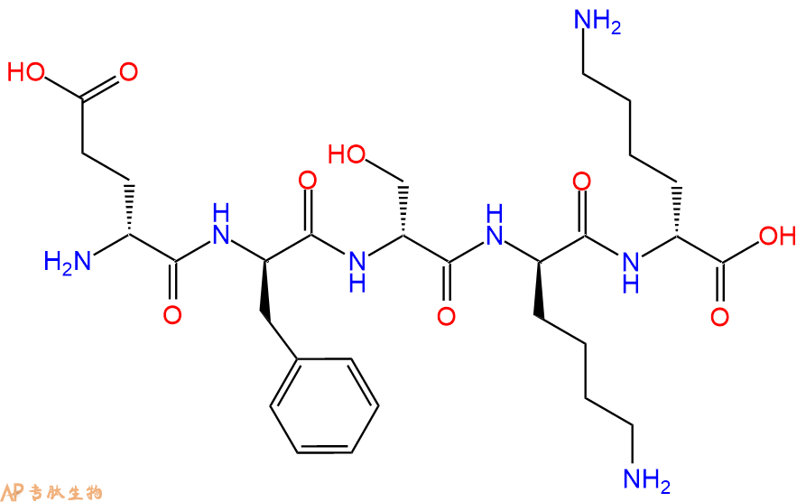 专肽生物产品H2N-DGlu-DPhe-DSer-DLys-DLys-COOH
