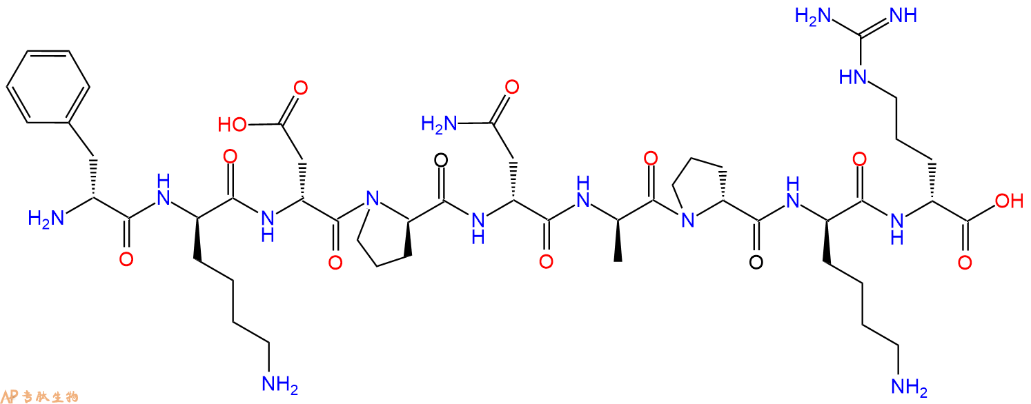 专肽生物产品H2N-DPhe-DLys-DAsp-DPro-DAsn-DAla-DPro-DLys-DArg-C