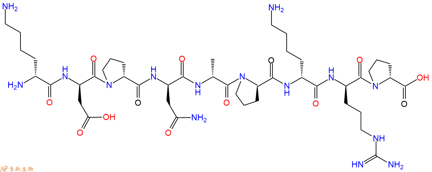 专肽生物产品H2N-DLys-DAsp-DPro-DAsn-DAla-DPro-DLys-DArg-DPro-C