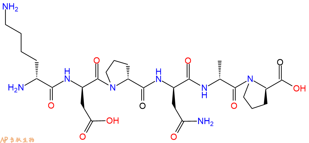 专肽生物产品H2N-DLys-DAsp-DPro-DAsn-DAla-DPro-COOH
