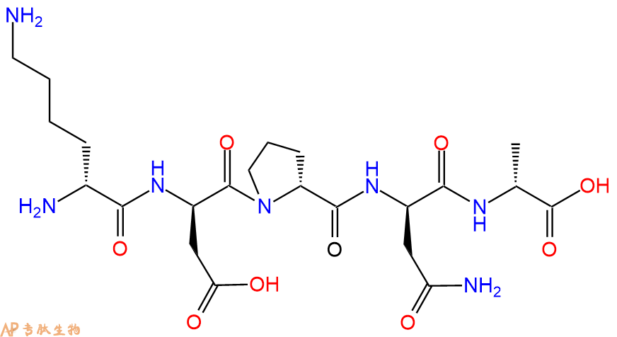 专肽生物产品H2N-DLys-DAsp-DPro-DAsn-DAla-COOH