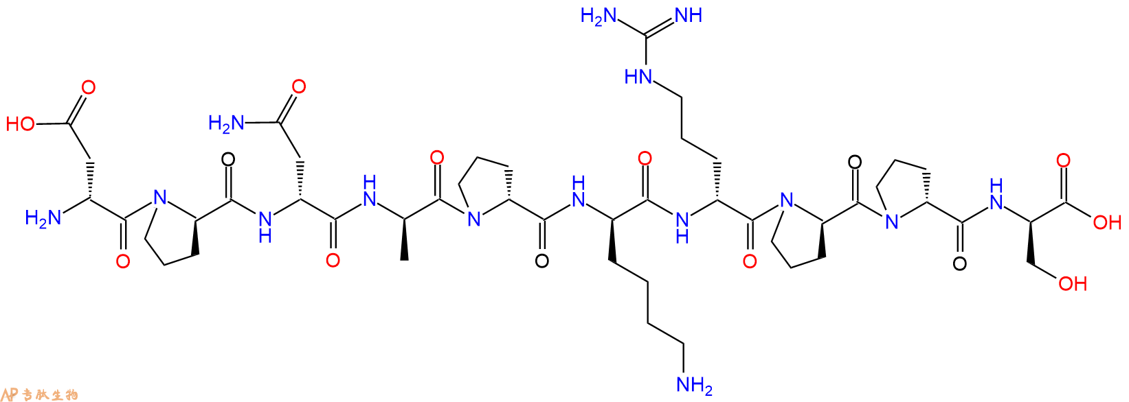 专肽生物产品H2N-DAsp-DPro-DAsn-DAla-DPro-DLys-DArg-DPro-DPro-D