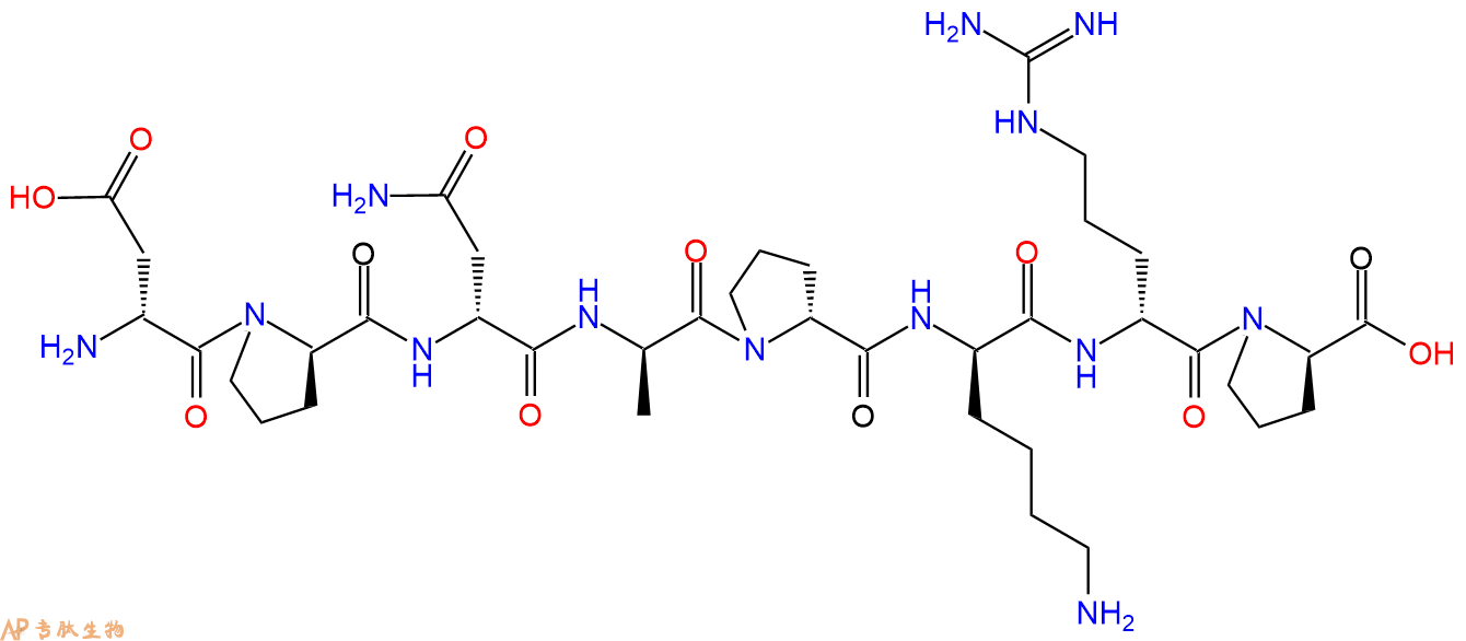 专肽生物产品H2N-DAsp-DPro-DAsn-DAla-DPro-DLys-DArg-DPro-COOH