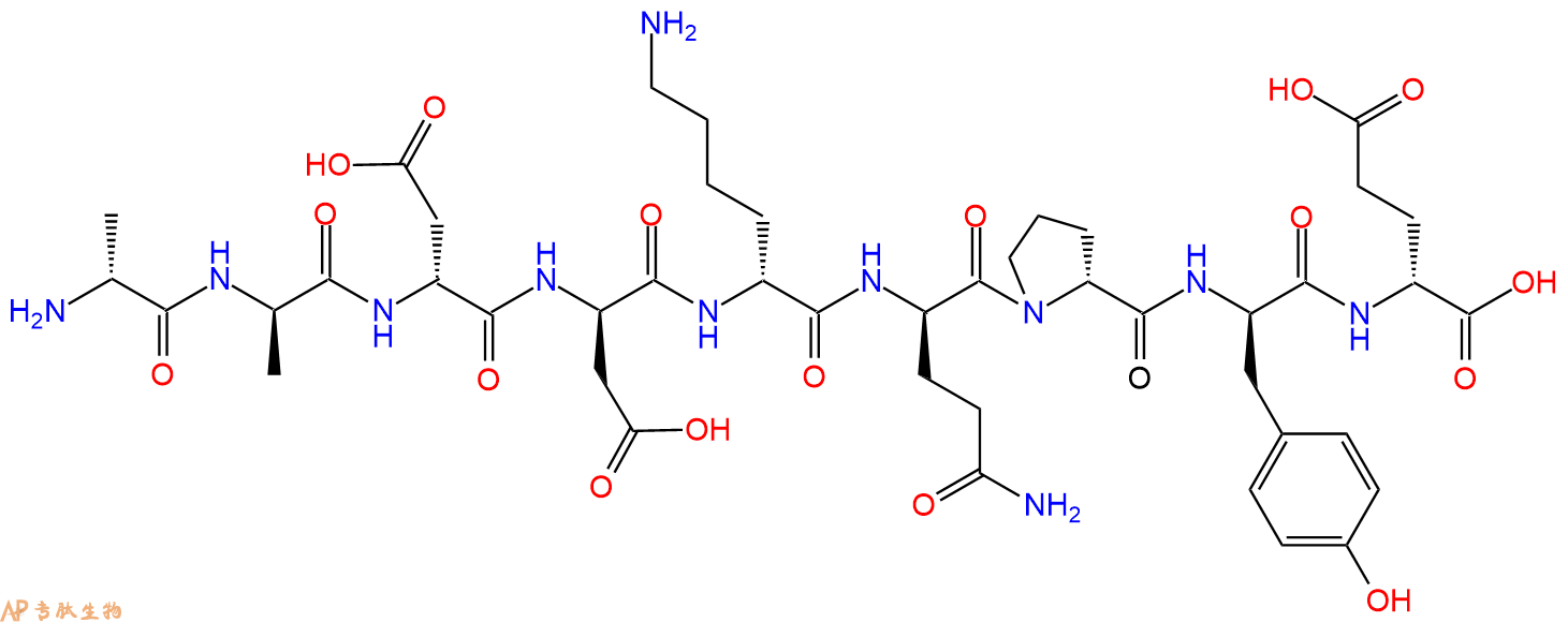 专肽生物产品H2N-DAla-DAla-DAsp-DAsp-DLys-DGln-DPro-DTyr-DGlu-C