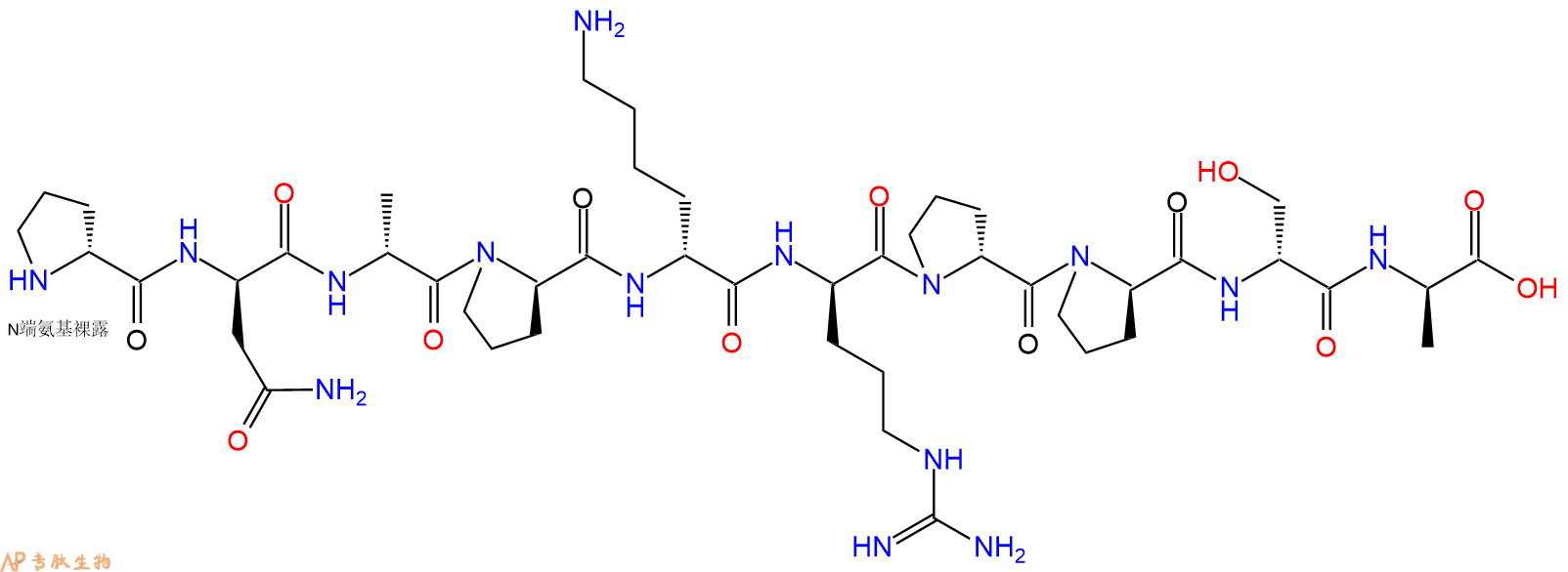 专肽生物产品H2N-DPro-DAsn-DAla-DPro-DLys-DArg-DPro-DPro-DSer-D