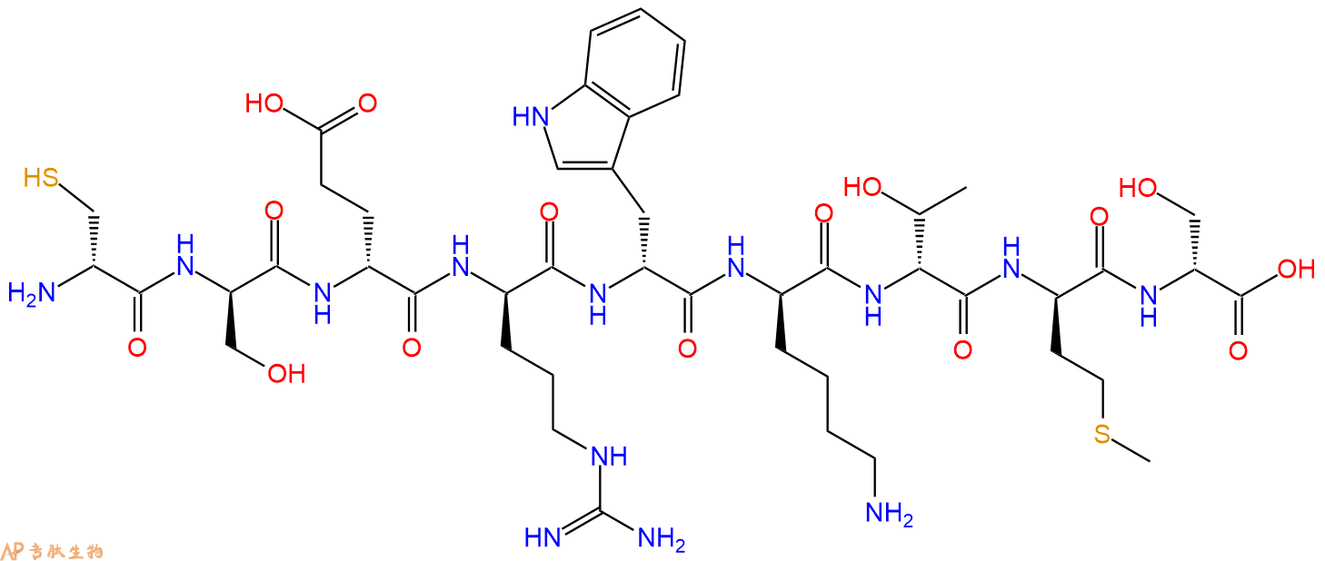 专肽生物产品H2N-DCys-DSer-DGlu-DArg-DTrp-DLys-DThr-DMet-DSer-C