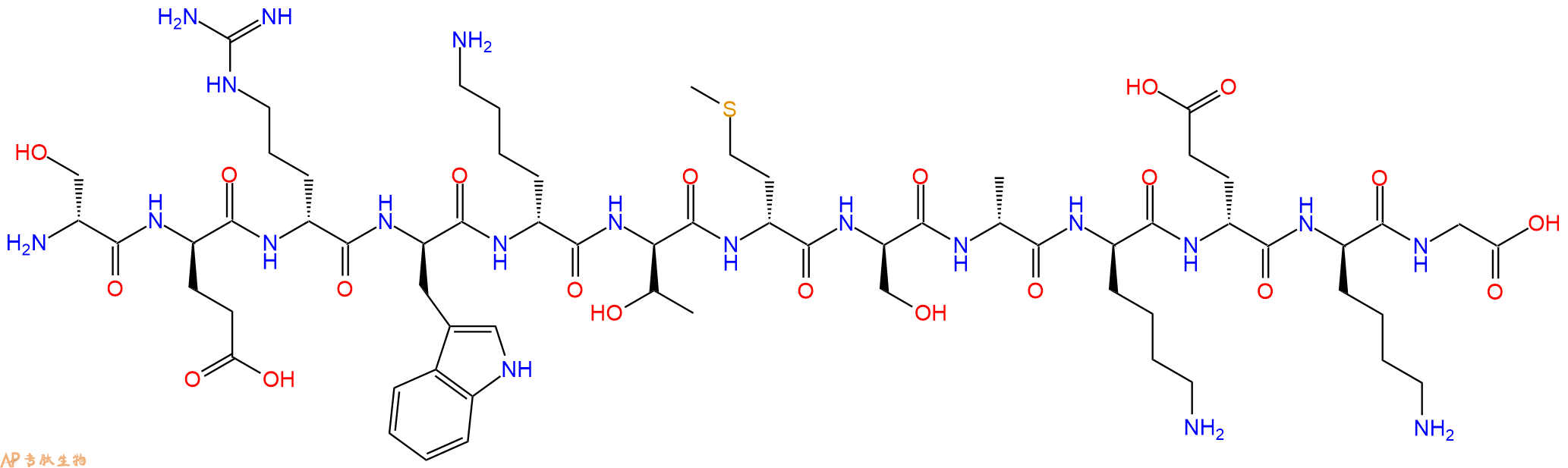 专肽生物产品H2N-DSer-DGlu-DArg-DTrp-DLys-DThr-DMet-DSer-DAla-D