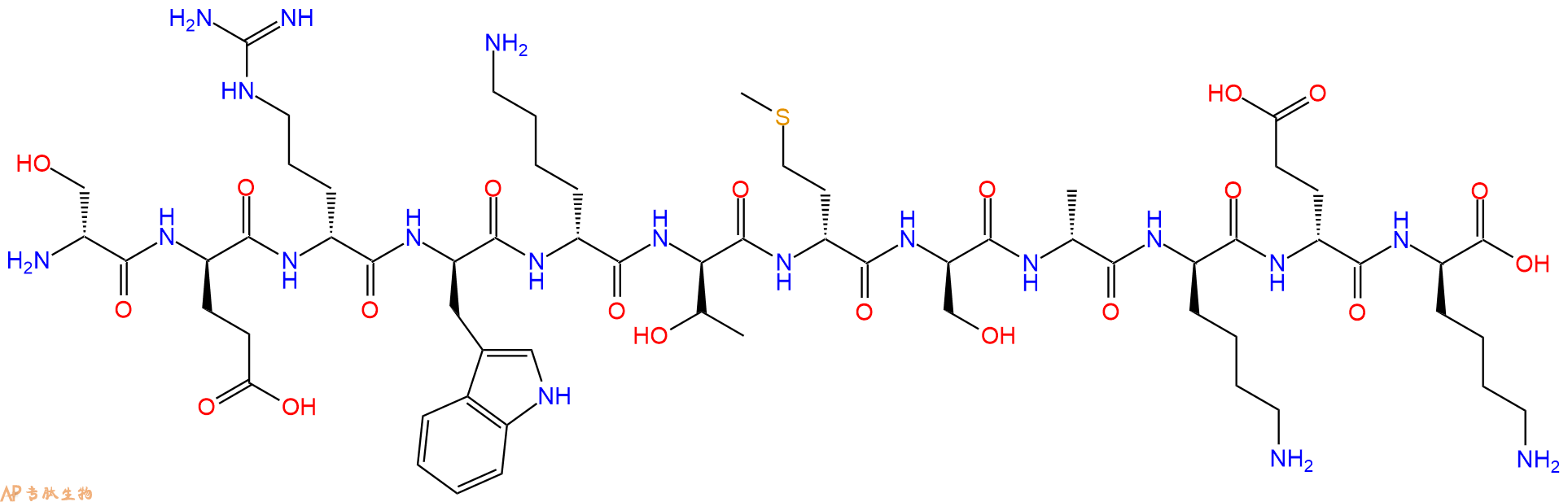专肽生物产品H2N-DSer-DGlu-DArg-DTrp-DLys-DThr-DMet-DSer-DAla-D
