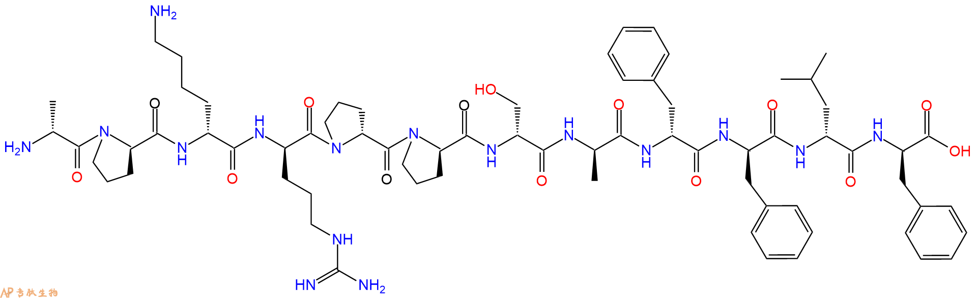 专肽生物产品H2N-DAla-DPro-DLys-DArg-DPro-DPro-DSer-DAla-DPhe-D