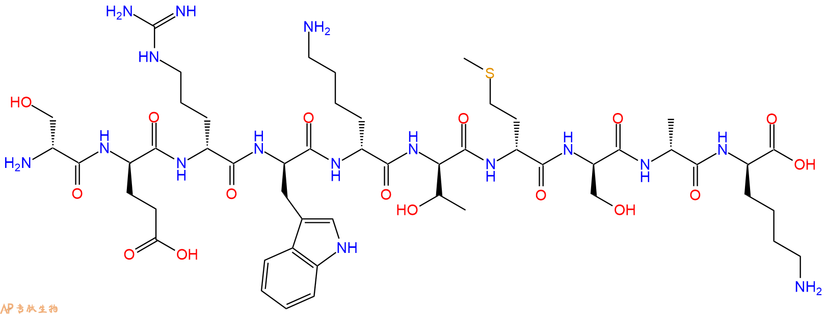 专肽生物产品H2N-DSer-DGlu-DArg-DTrp-DLys-DThr-DMet-DSer-DAla-D