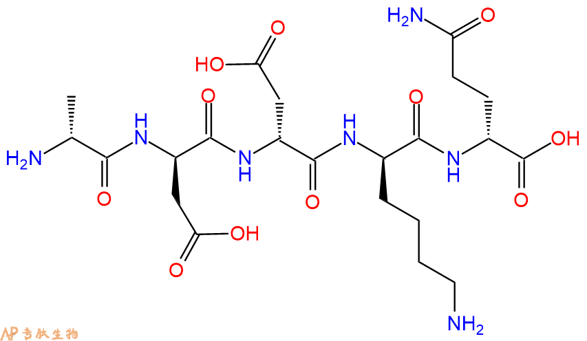专肽生物产品H2N-DAla-DAsp-DAsp-DLys-DGln-COOH