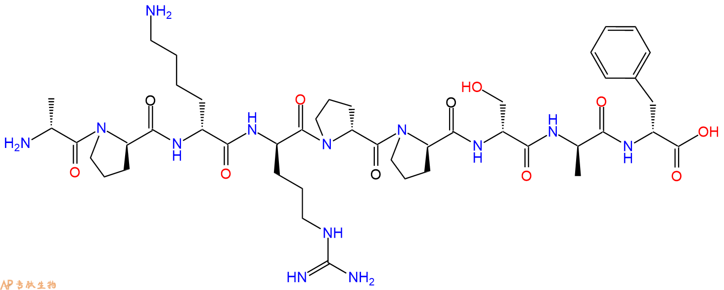 专肽生物产品H2N-DAla-DPro-DLys-DArg-DPro-DPro-DSer-DAla-DPhe-C