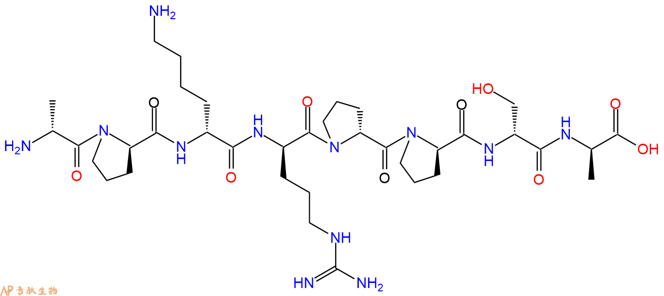 专肽生物产品H2N-DAla-DPro-DLys-DArg-DPro-DPro-DSer-DAla-COOH
