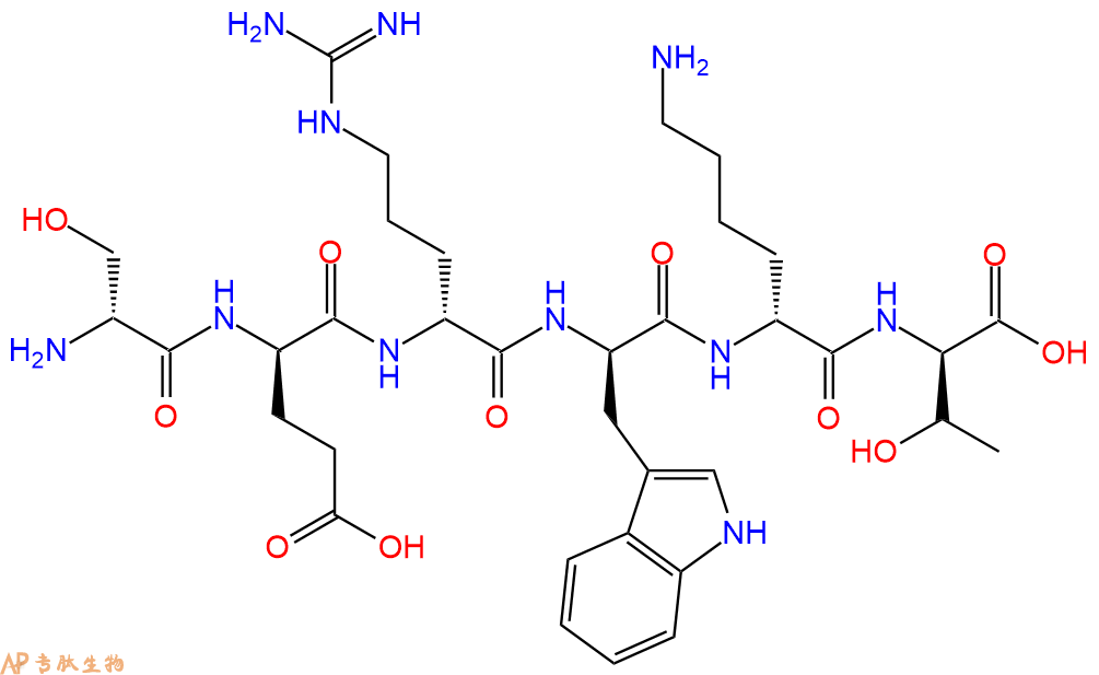 专肽生物产品H2N-DSer-DGlu-DArg-DTrp-DLys-DThr-COOH