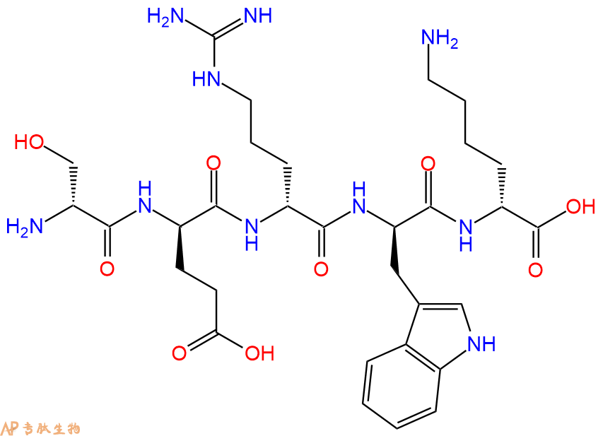 专肽生物产品H2N-DSer-DGlu-DArg-DTrp-DLys-COOH