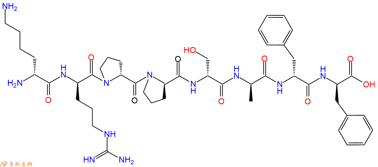 专肽生物产品H2N-DLys-DArg-DPro-DPro-DSer-DAla-DPhe-DPhe-COOH