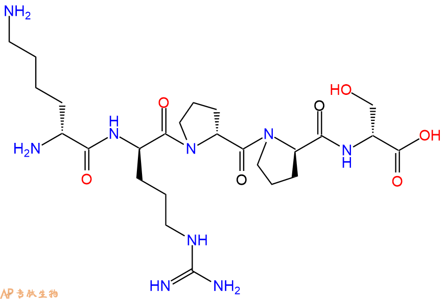 专肽生物产品H2N-DLys-DArg-DPro-DPro-DSer-COOH