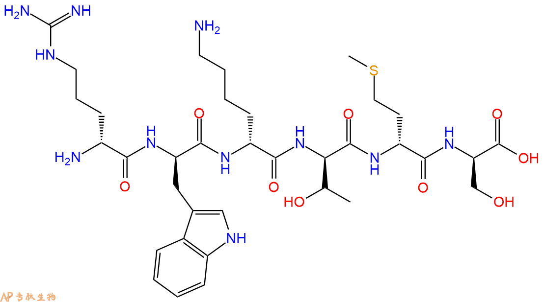 专肽生物产品H2N-DArg-DTrp-DLys-DThr-DMet-DSer-COOH