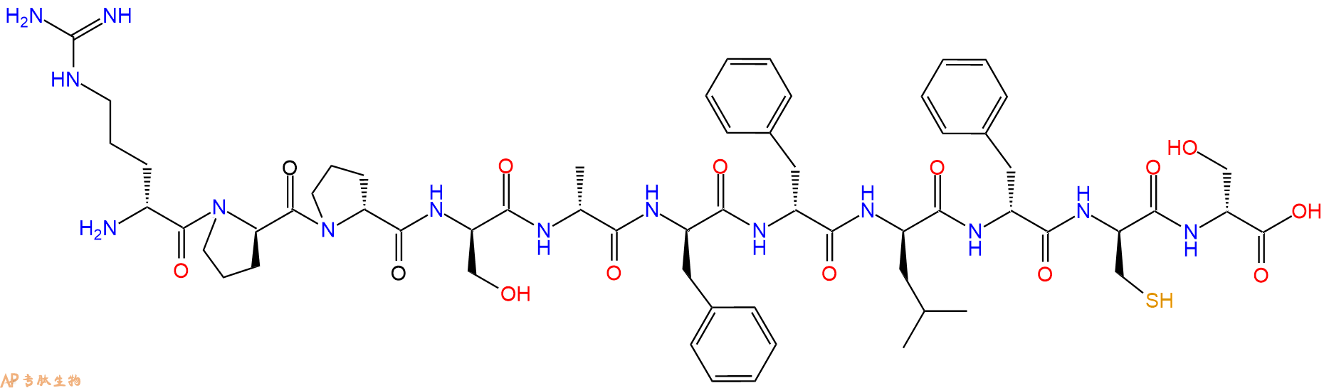 专肽生物产品H2N-DArg-DPro-DPro-DSer-DAla-DPhe-DPhe-DLeu-DPhe-D