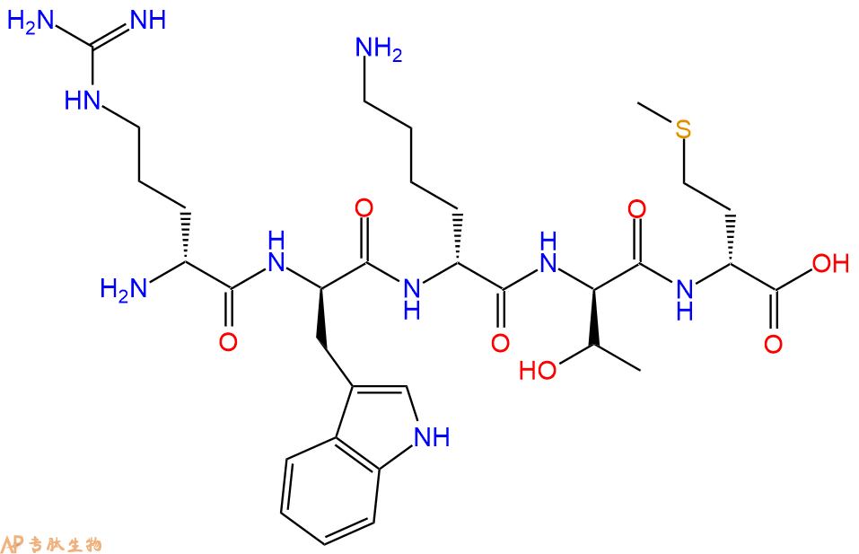 专肽生物产品H2N-DArg-DTrp-DLys-DThr-DMet-COOH