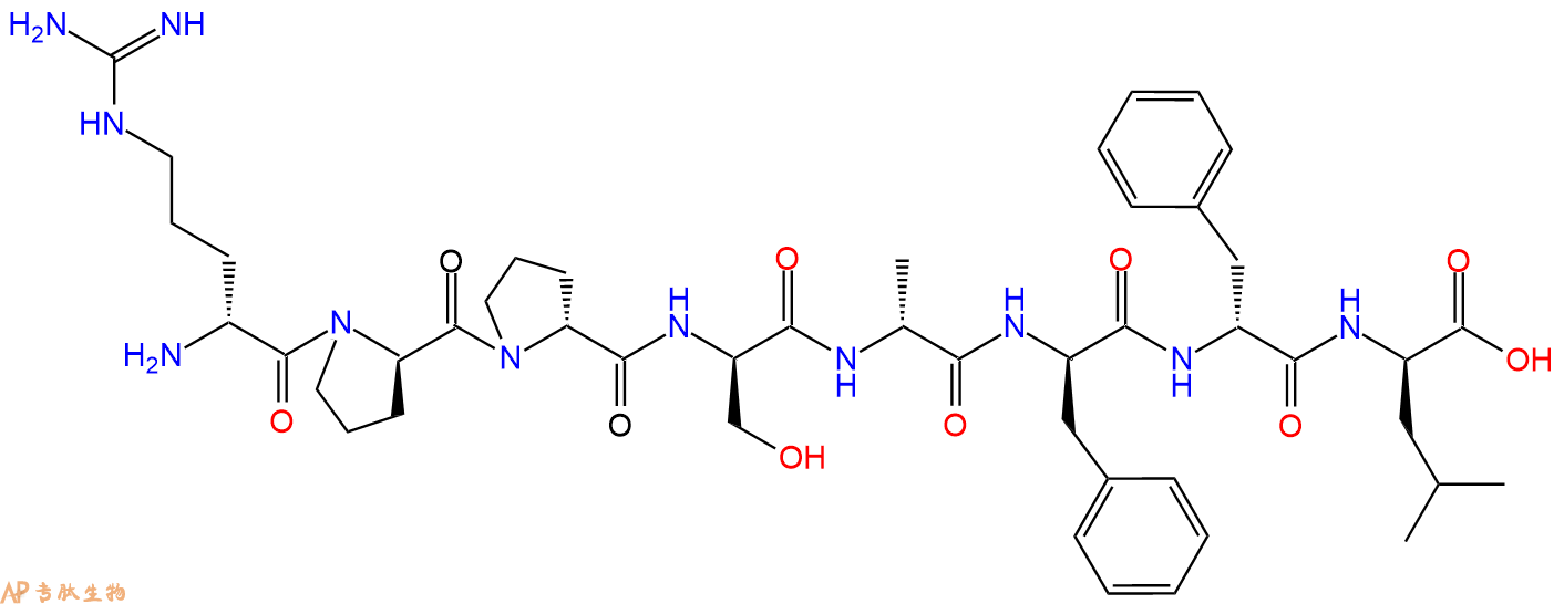 专肽生物产品H2N-DArg-DPro-DPro-DSer-DAla-DPhe-DPhe-DLeu-COOH