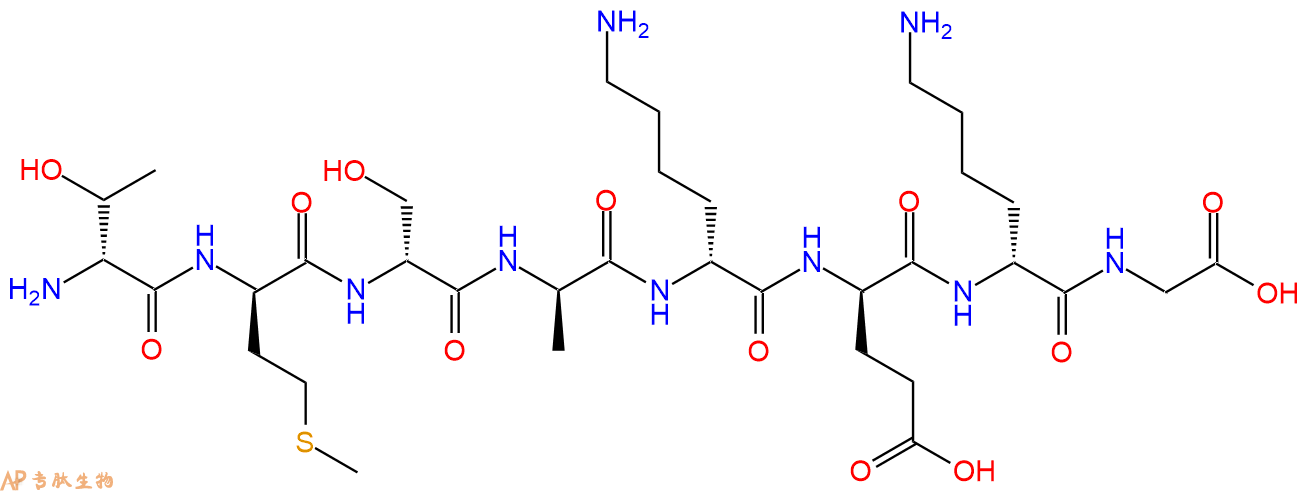 专肽生物产品H2N-DThr-DMet-DSer-DAla-DLys-DGlu-DLys-Gly-COOH