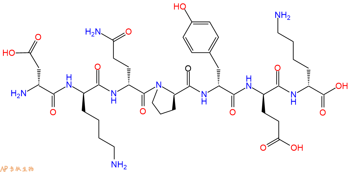 专肽生物产品H2N-DAsp-DLys-DGln-DPro-DTyr-DGlu-DLys-COOH