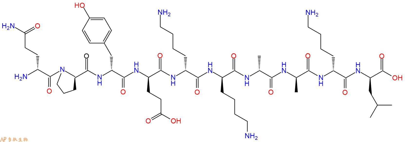专肽生物产品H2N-DGln-DPro-DTyr-DGlu-DLys-DLys-DAla-DAla-DLys-D