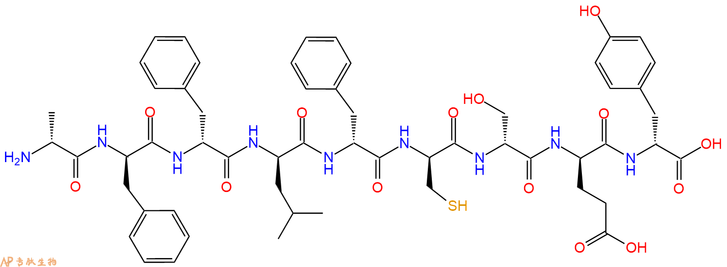 专肽生物产品H2N-DAla-DPhe-DPhe-DLeu-DPhe-DCys-DSer-DGlu-DTyr-C
