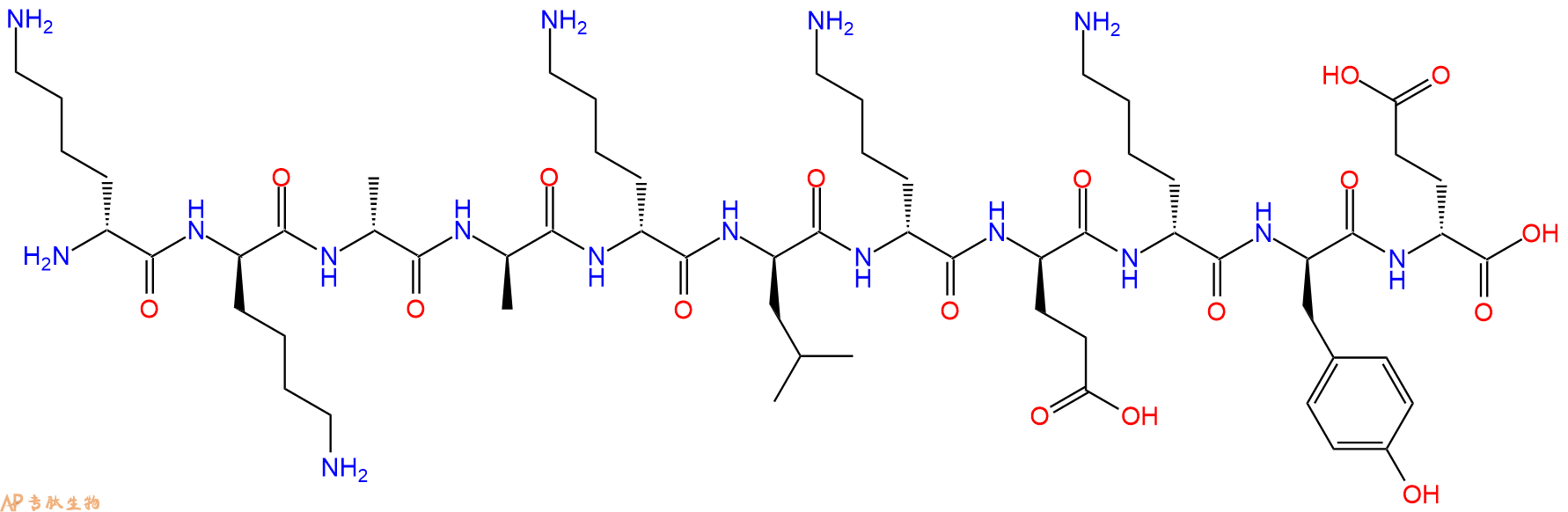 专肽生物产品H2N-DLys-DLys-DAla-DAla-DLys-DLeu-DLys-DGlu-DLys-D