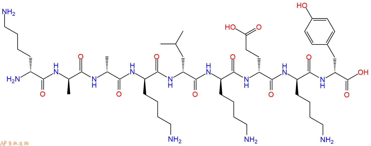 专肽生物产品H2N-DLys-DAla-DAla-DLys-DLeu-DLys-DGlu-DLys-DTyr-C