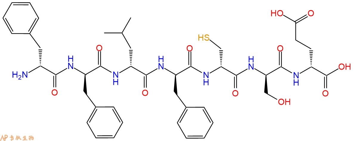 专肽生物产品H2N-DPhe-DPhe-DLeu-DPhe-DCys-DSer-DGlu-COOH