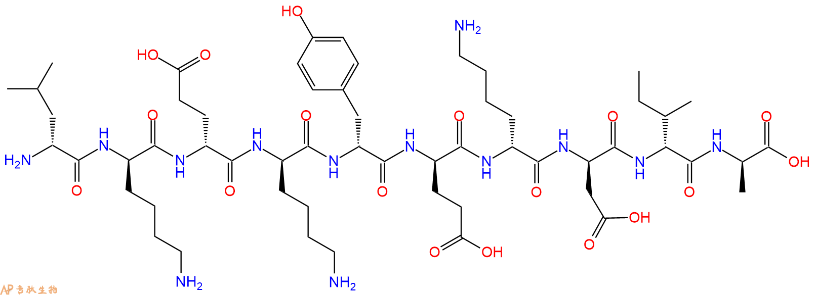 专肽生物产品H2N-DLeu-DLys-DGlu-DLys-DTyr-DGlu-DLys-DAsp-DIle-D