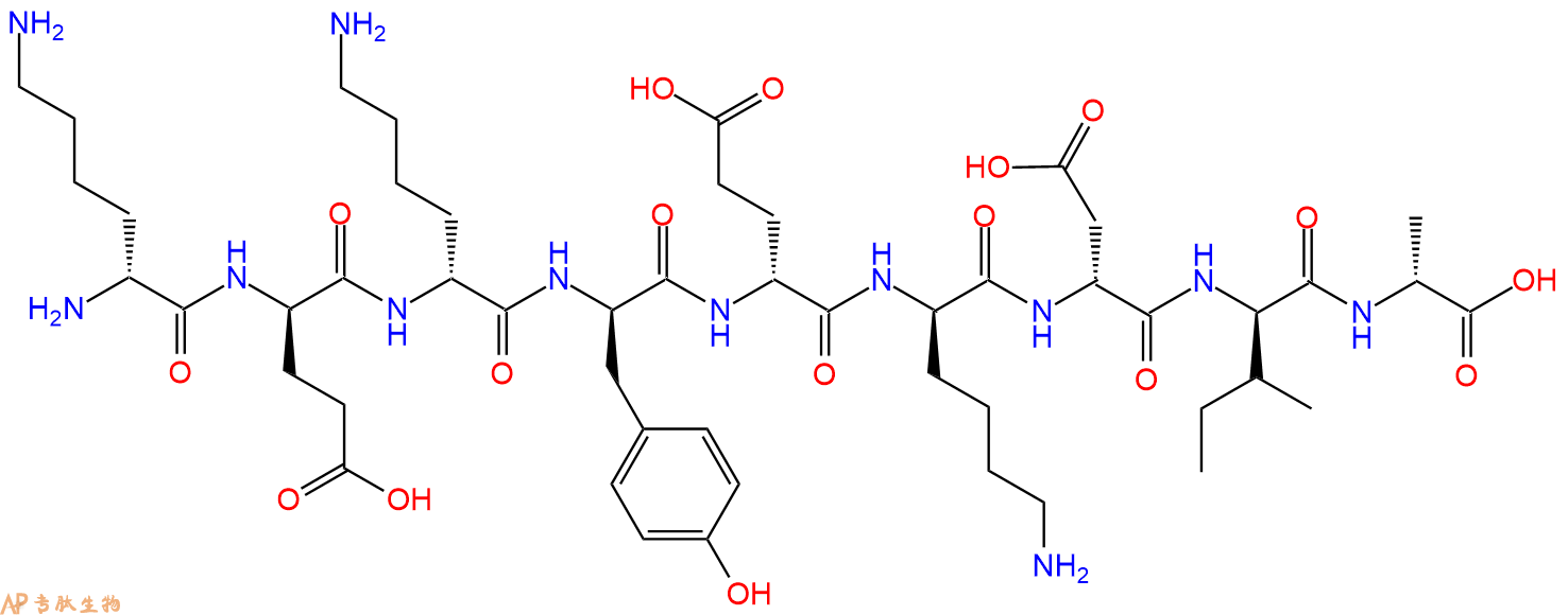 专肽生物产品H2N-DLys-DGlu-DLys-DTyr-DGlu-DLys-DAsp-DIle-DAla-C