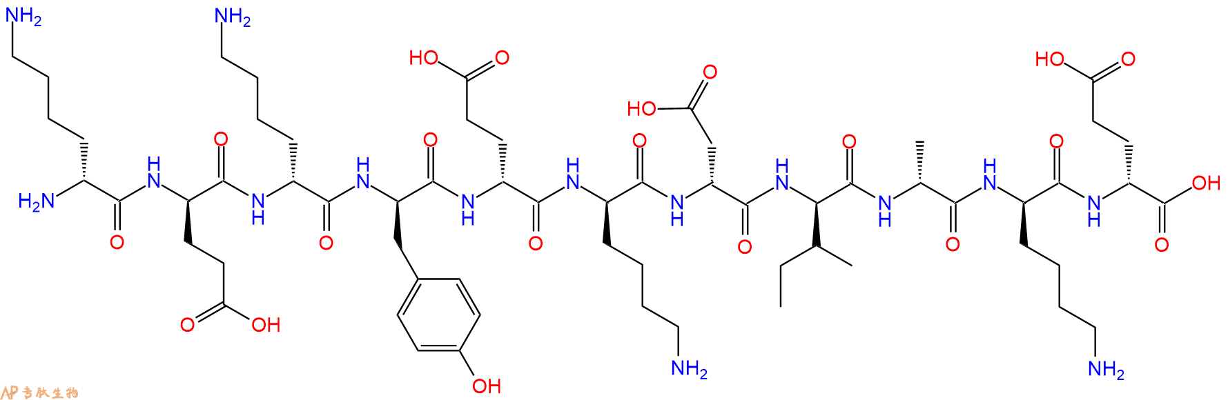 专肽生物产品H2N-DLys-DGlu-DLys-DTyr-DGlu-DLys-DAsp-DIle-DAla-D